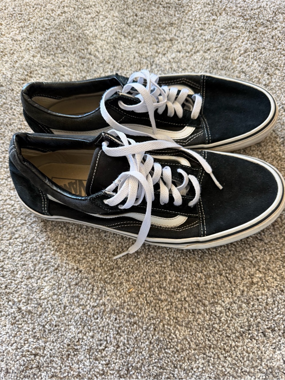 Vans Black and White Low-Top Skate Shoes
